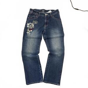 y2k XOXO embroidered dark wash jeans
